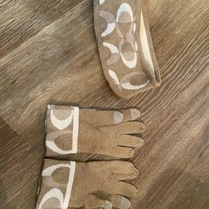Coach Winter Headband and Gloves